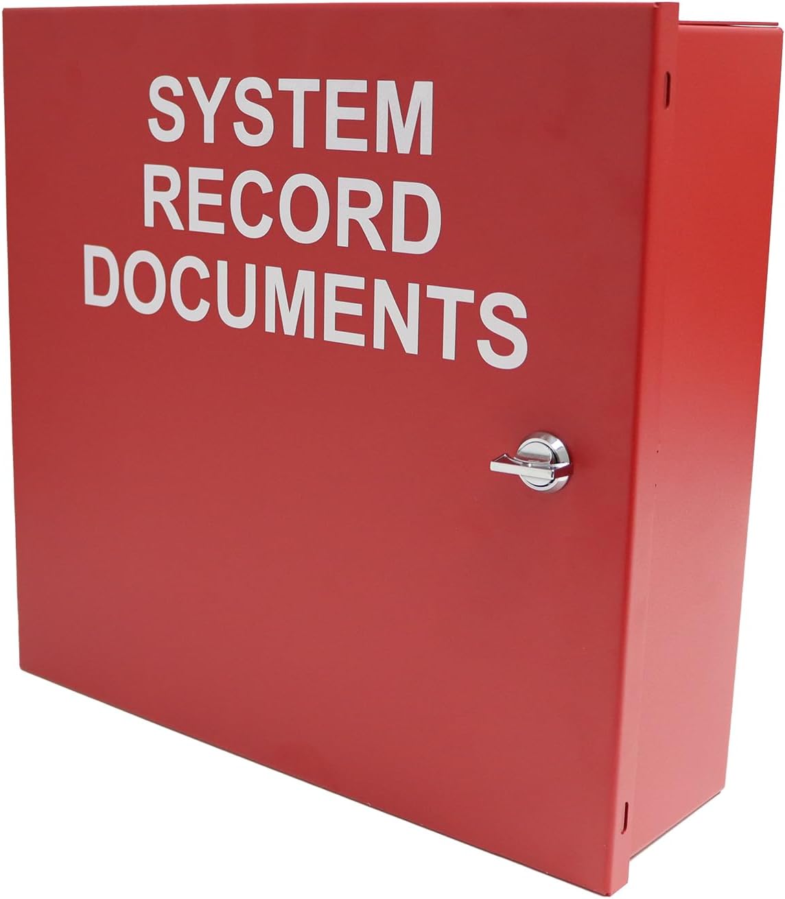 System Record Documents Enclosure, for Fire Alarm System Documentation Storage, Heavy Metal, Thumb Lock, 12” x 12” x 4”