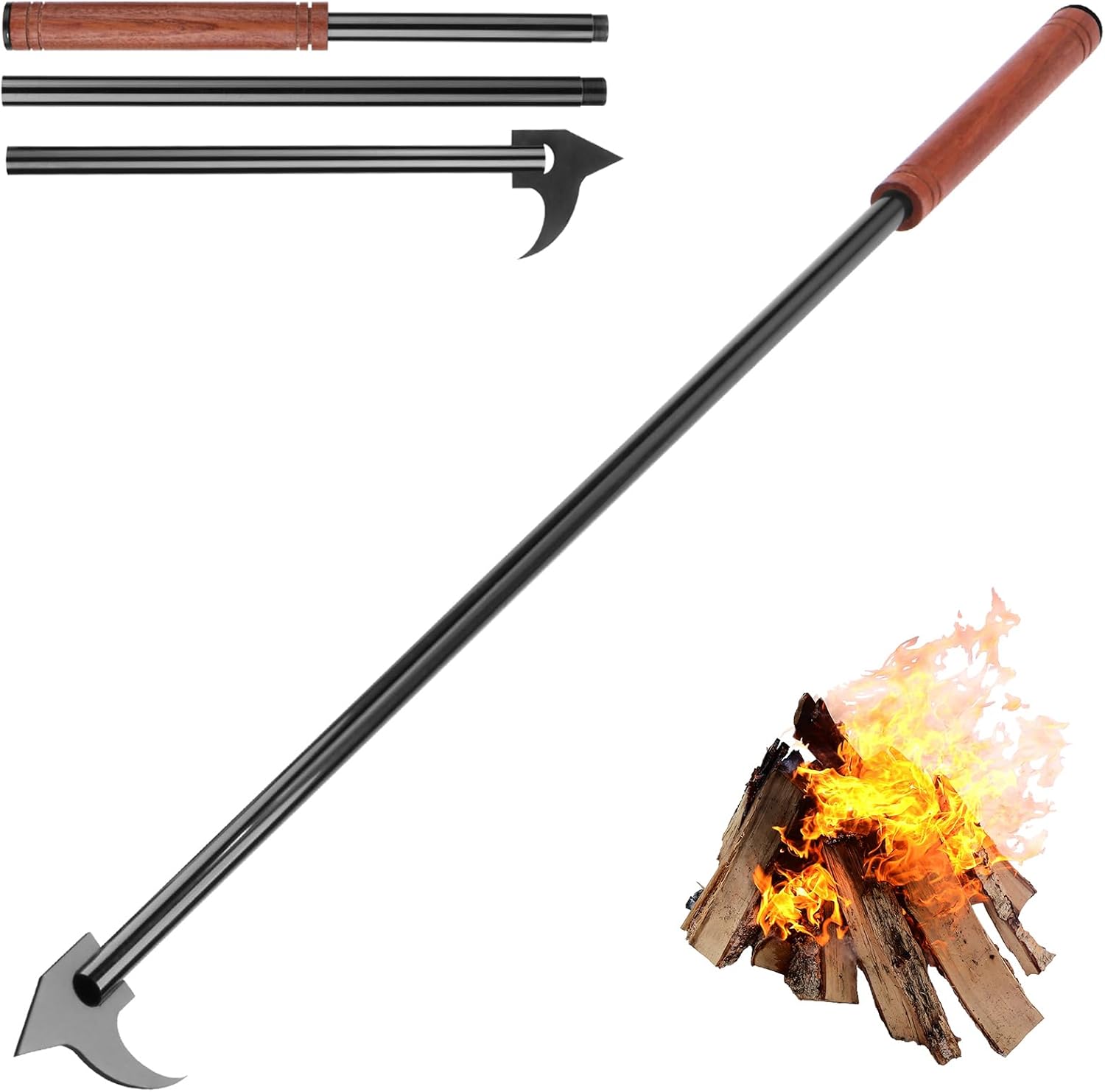 LEIFEOSH 40 Inch Fire Poker with Blow Poke Function, Extra