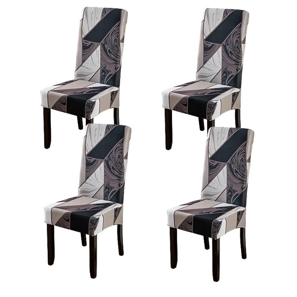 NMVAWIPT 4pcs Stretch Short Dining Chair Covers, Universal Fit Elastic Slipcovers, For Hotel Wedding Banquet Party Ceremony(Color 21)