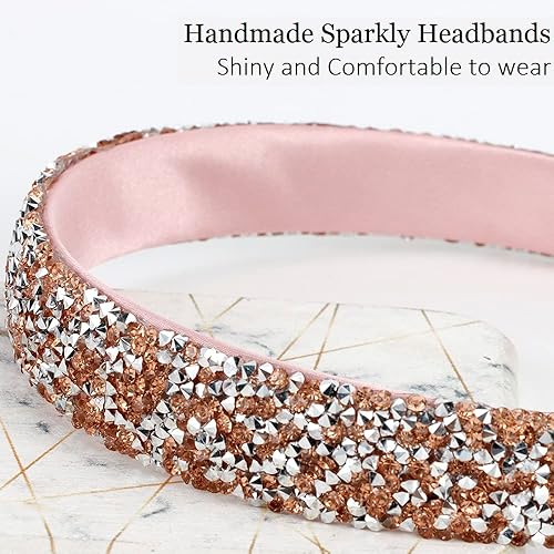 Miniatura 4 de Diadema de diamantes de imitación para mujeres y niñas, hecha a mano, con diamantes de cristal negro, diadema brillante para el cabello, accesorios