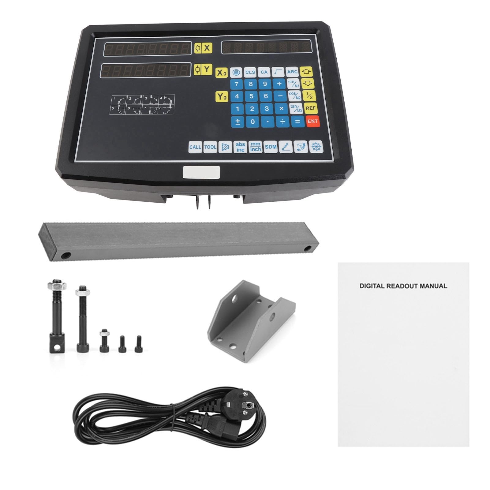 Lectura digital de 2 ejes, pantalla DRO Lectura digital, escala lineal de 0-3020 mm, función múltiple para torno, alta frecuencia de escaneo, para fresadora, amoladora, etc. 110-240 V