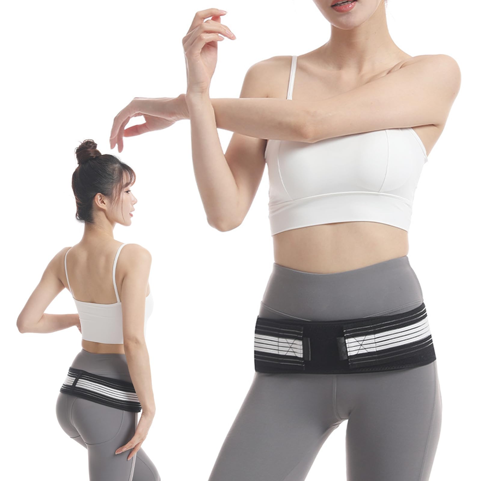Dainely Belt 109 cm, zdrowy pasek, pasek po porodzie, antypoślizgowy, regulowany pasek wsparcia, oddychający pasek na dolną część pleców, dla kobiet i mężczyzn, Pelvic, Lumbar