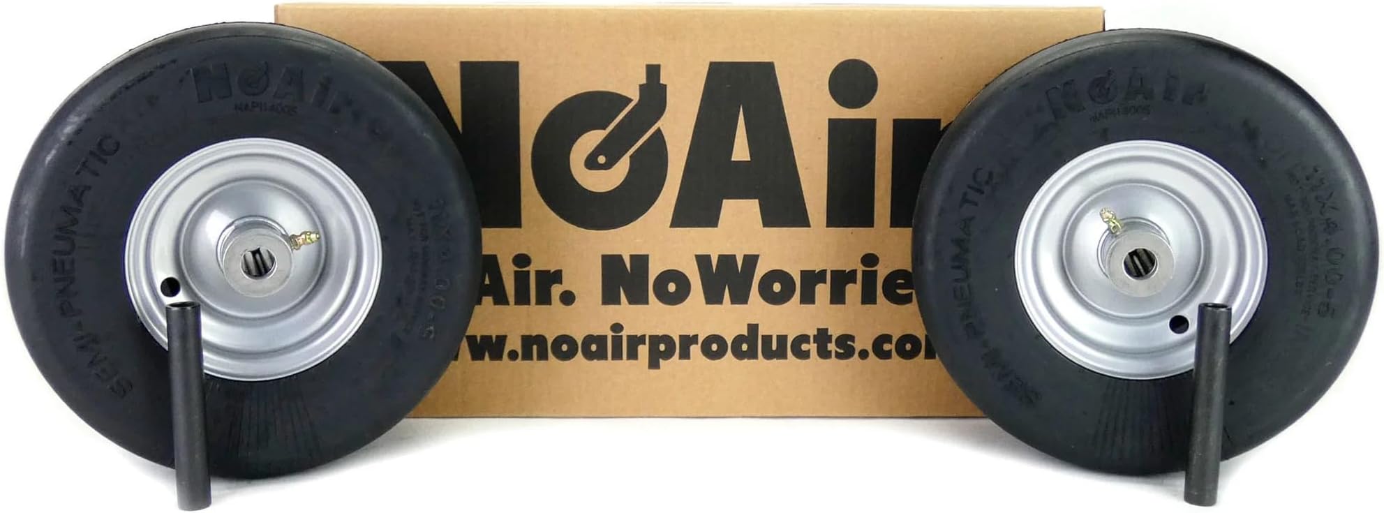 NoAir® (2 Flat Free Tire Assemblies 11x4.00-5 Fits Hustler Raptor Sport 605113