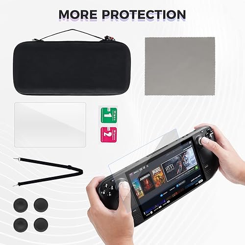 Miniatura 3 de SCAVATA Funda de transporte para cubierta de vapor bolsa de viaje dura portátil para consola de cubierta de vapor y accesorios con adaptador de CA