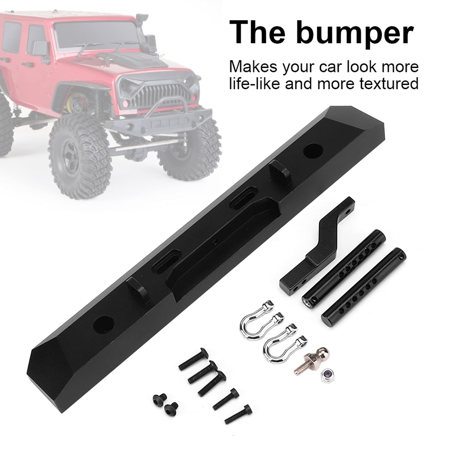 Stop aluminium RC osłona tylnego zderzaka części zamienne akcesoria do RGT 1/10 ciężarówka Overland Rock Cruiser EX86100 (Black B-R86026S)