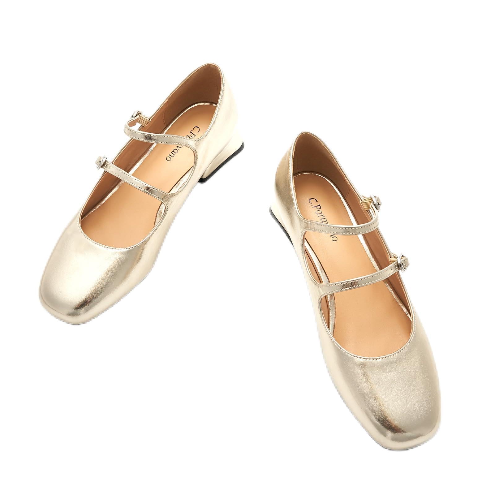 C.Paravano Womens Pumps | Mary Jane Shoes | Square Toe Low Heels | Block Heels