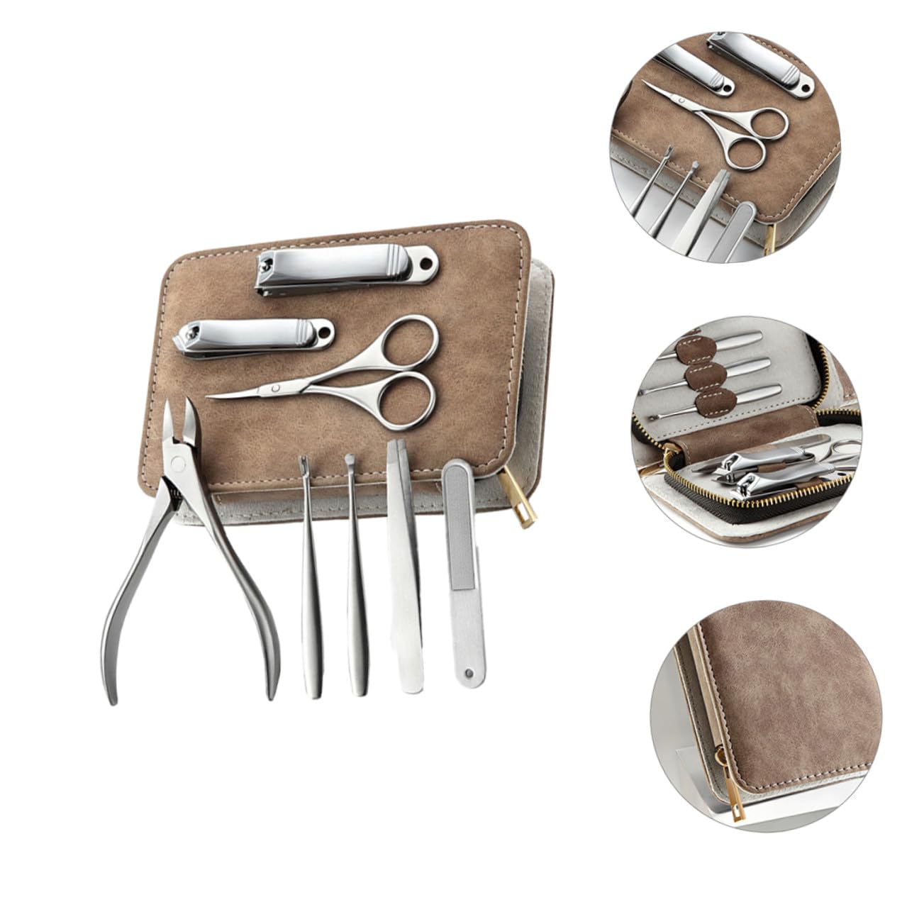 Acier Inoxydable Kit de Coupe-ongles Professionnel 8 Pièces