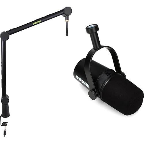 Shure MV7X Dynamic Podcast Microphone Bundle with Boom Arm - Professional Quality Audio for Streaming, Recording, and Podcasts
