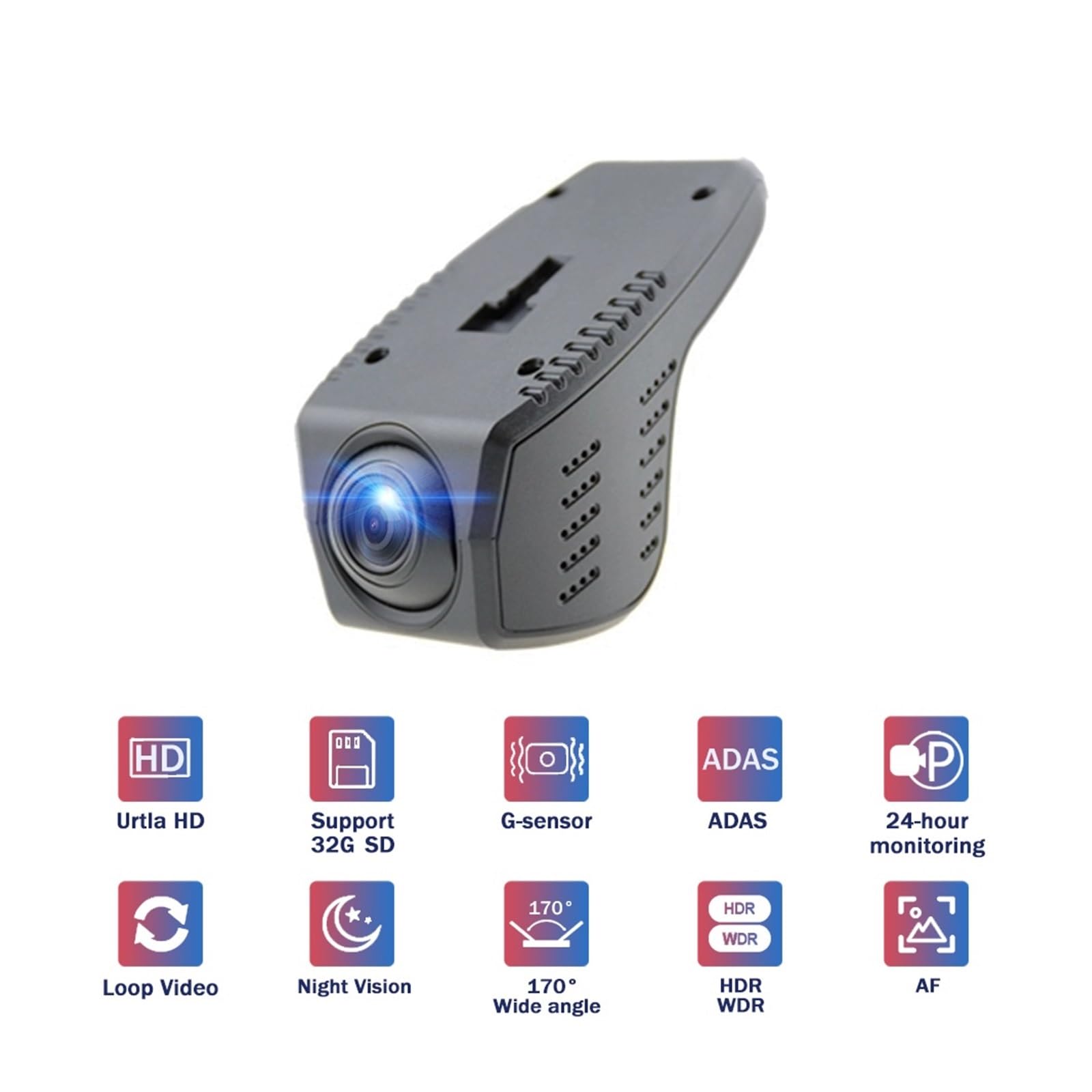 Kamera na deskę rozdzielczą USB ADAS DVR kamera samochodowa do deski rozdzielczej samochodu rejestrator wersja nocna Recorde radia samochodowego Nagrywanie W RozdzielczośCi Ultra Hd(16G)