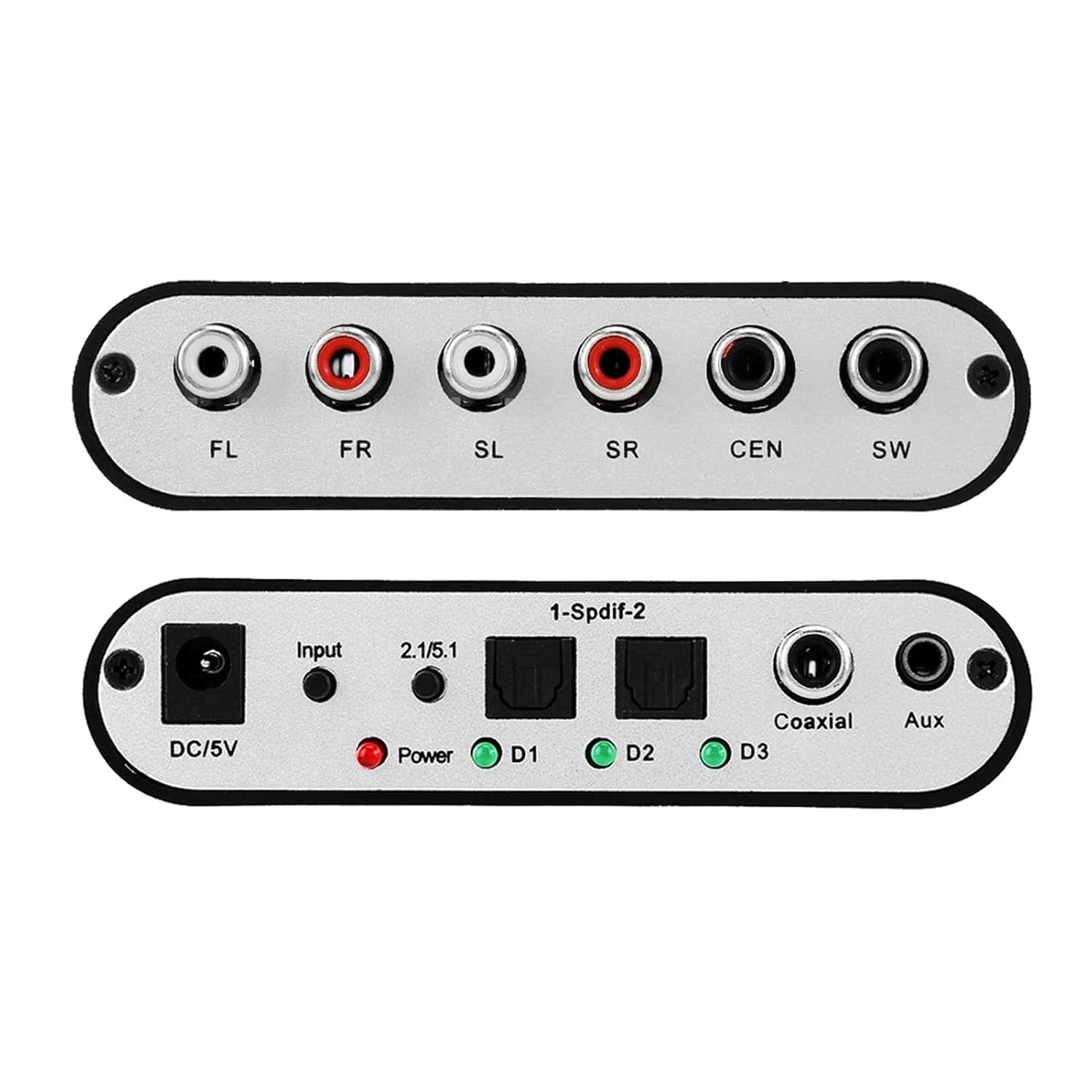 Digital DTS Channel Decoder 5.1 Audio Converter Optical Fiber Coaxial Sound Adapter 110 240V Digital to Analog Decoder Surround Sound Decoder to 5.1 Analog DTS Decoder 5.1 AUD