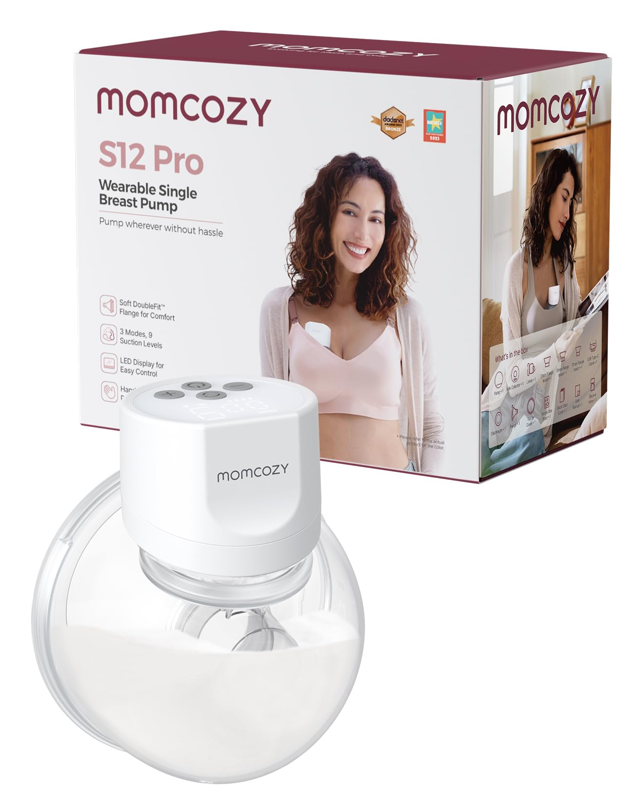 Momcozy Lot de 2 tire-lait portable S12 Pro, double pompe mains libres avec brid Momcozy Lot de 2 tire-lait portable S12 Pro, double pompe mains libres avec brid