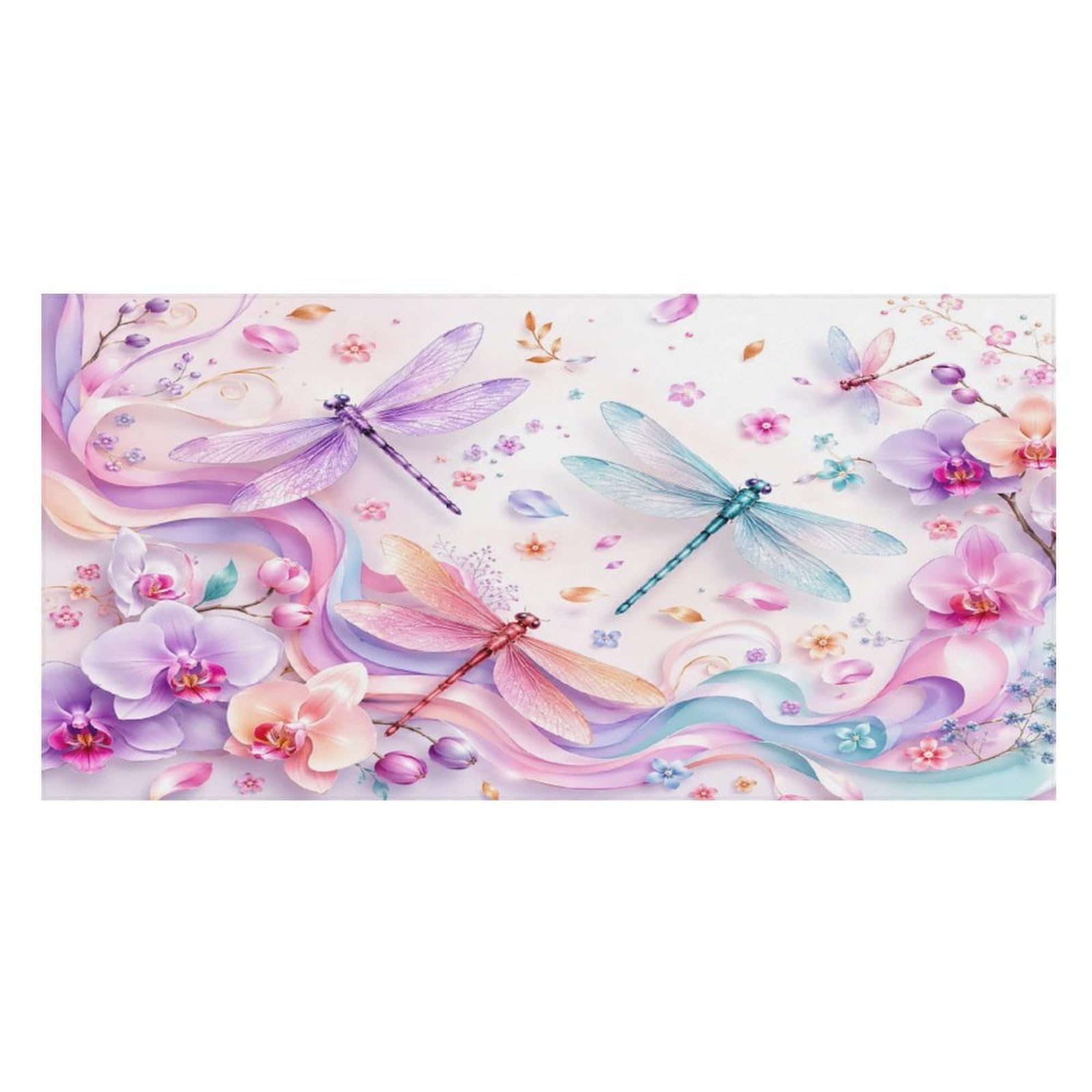 Anceky Floral Dragonfly Oversized Beach Towel Quick Dry Sand Free Microfiber Travel Towel Lightweight Multi Purpose Beach Blanket Pool Gym Bath Towel 63x31 in