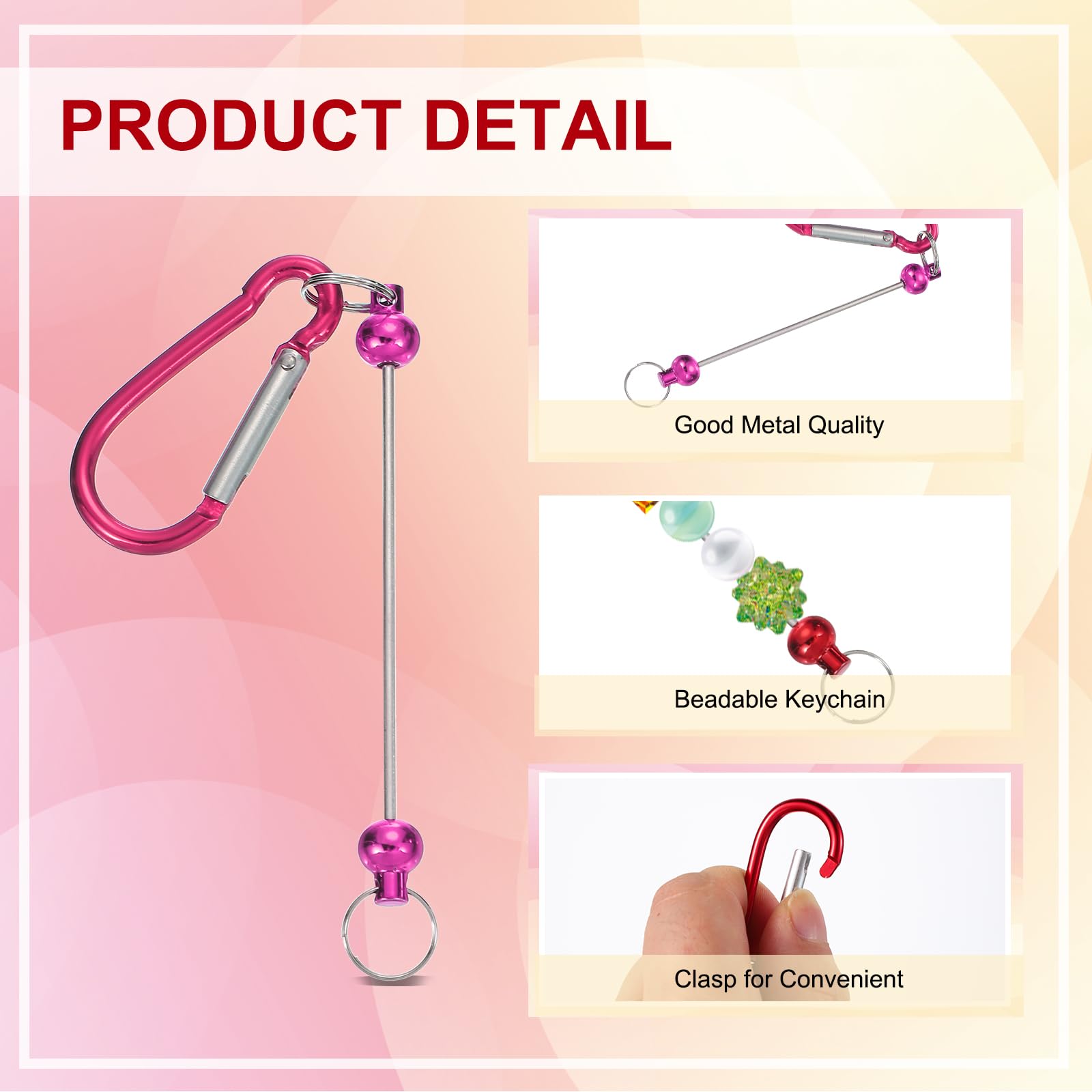 PATIKIL 24 Pcs Beadable Keychains Bars - Image 3