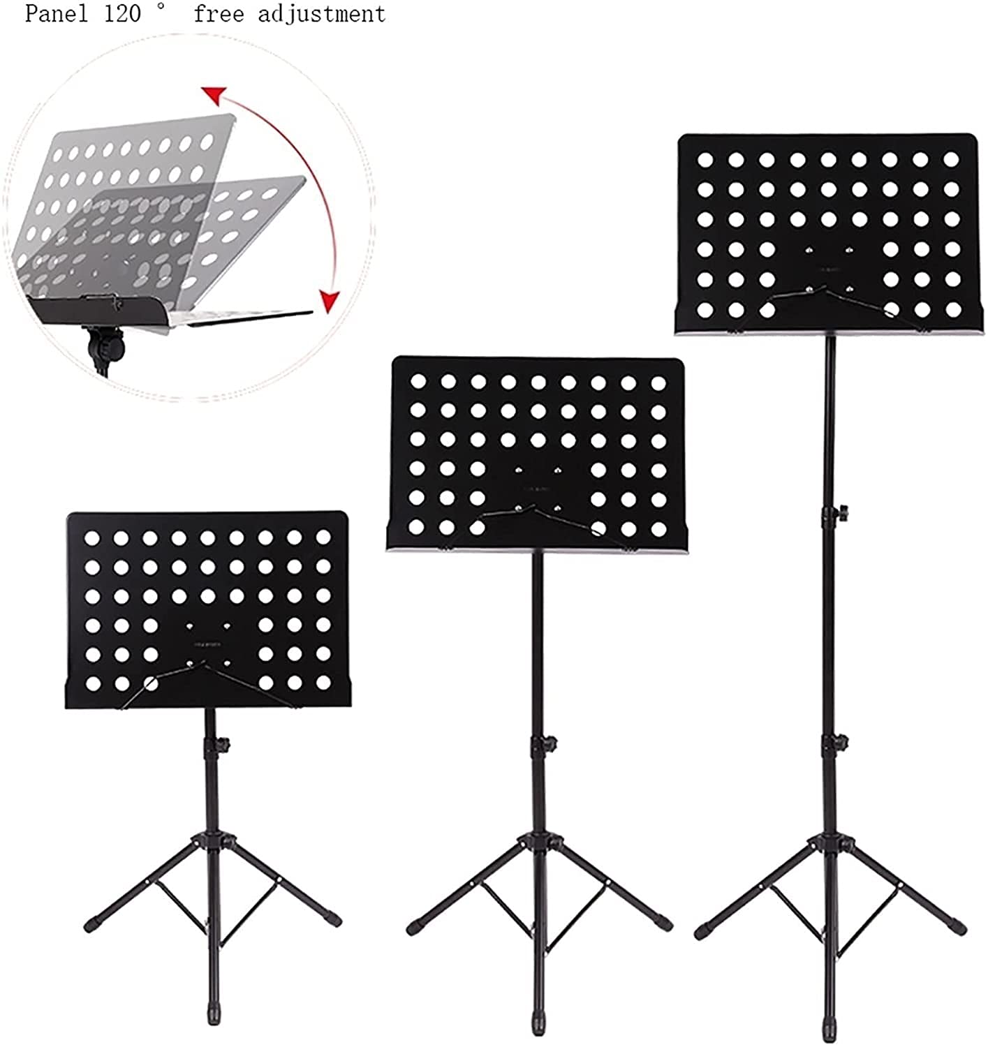 Leggii Musicali Spartiti Stand Professionale Regolazione della Regolazione Altezza Portatile Professionale Stand con la Borsa di Trasporto Metallo Pieghevole Sollevamento Musicale