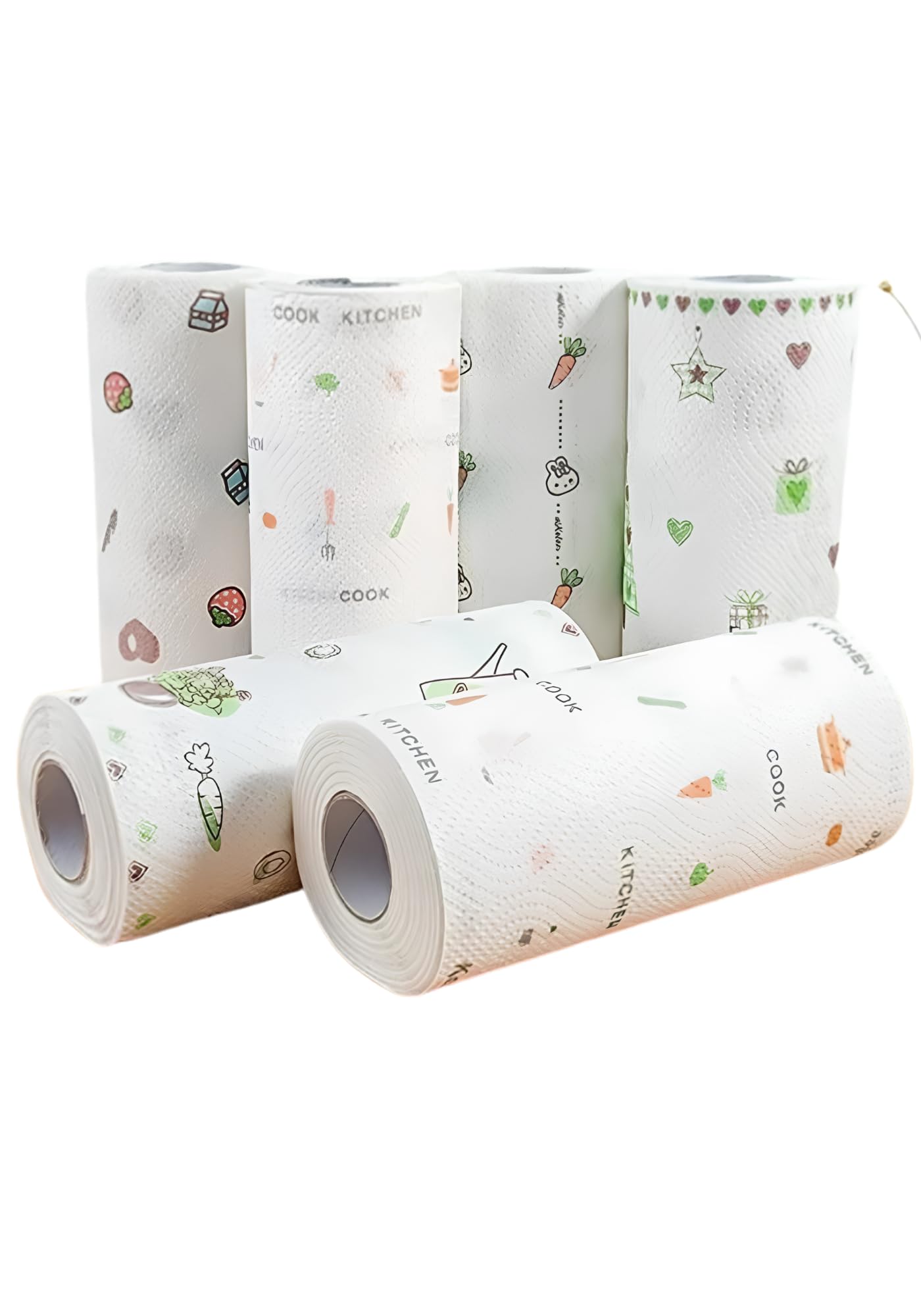Non Woven Reusable and Washable Kitchen Printed Tissue Roll Non-stick Oil Absorbing Paper Roll Kitchen Tissue Special Paper Towel Wipe Paper Dish Cloth Cleaning Cloth pack of 1-picture-25