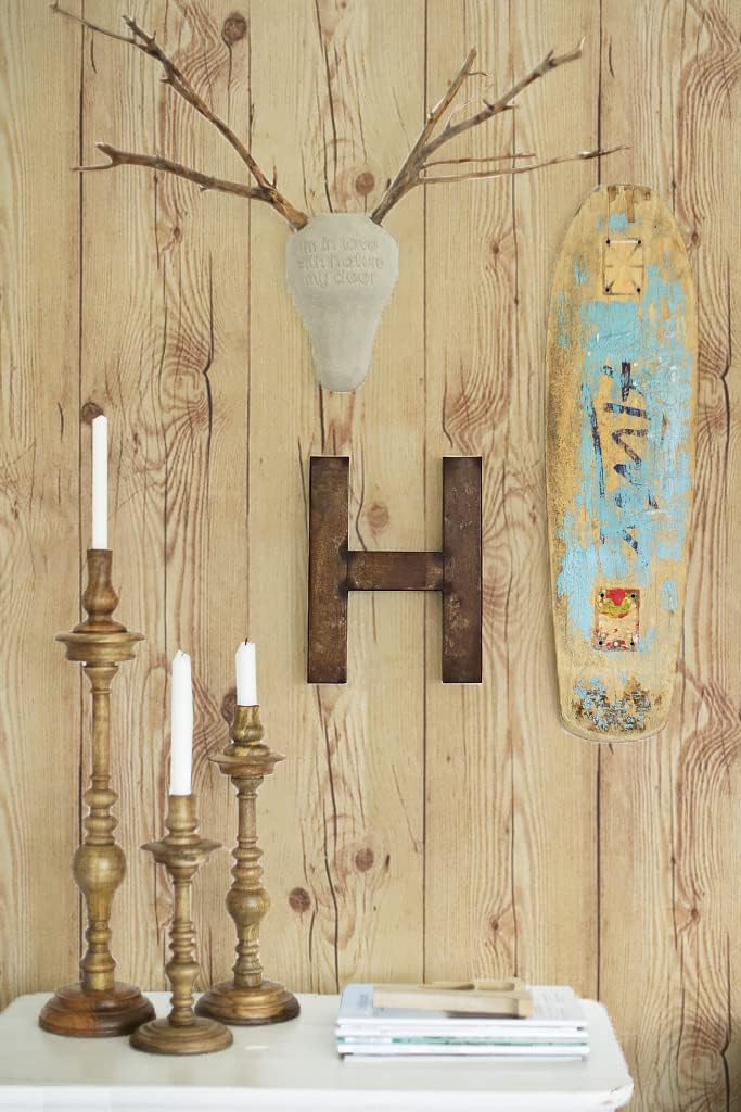 EeeComing Weathered Wood Wallpaper Stick and Peel Wood Contact Paper Wood Plank Removable Wallpaper Wood Look Wall Paper Rustic Reclaimed Distressed 78.7”x17.7”