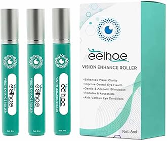 3Pcs Vision Enhance Roller - Eye Roller Serum, Anti-Fatigue Vision Enhance Eye Roller, Roller for Face & Eye Puffiness Relief, Under Eye Roller, Natural Vision Enhancers, Eye Strain Relief