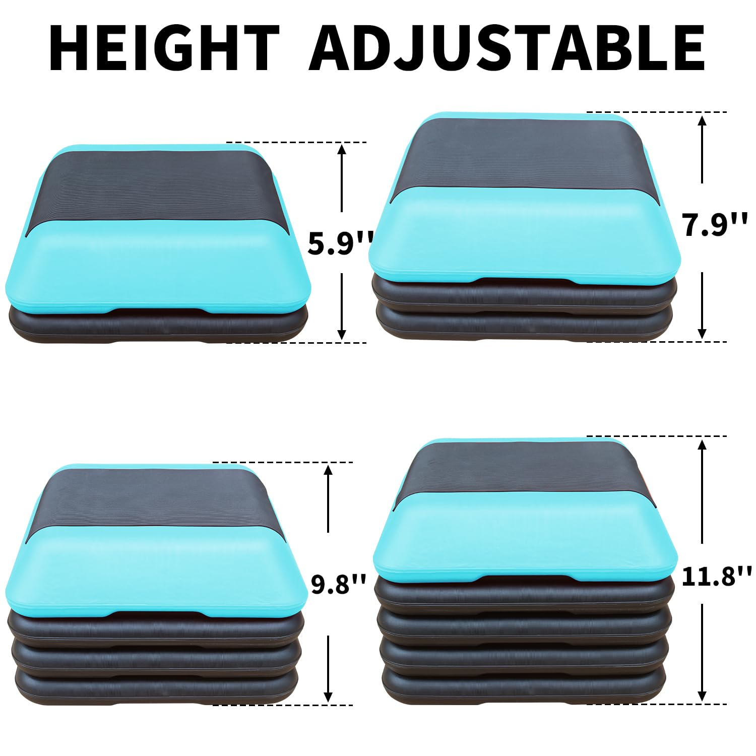 BouPower Aerobic Step Platform for Exercise Home Gym Exercise Stepper 16