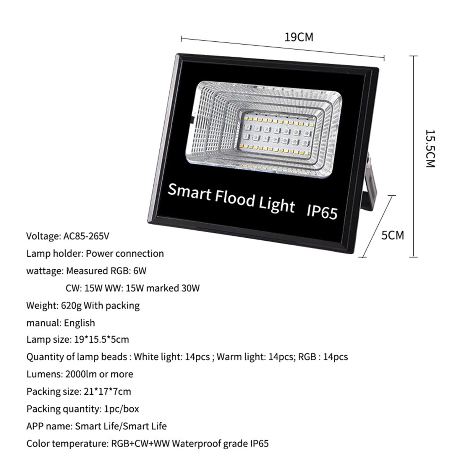Proiettore Intelligente RGB 30W Riflettore LED Tuya Smart Home Wifi Smart Life Faretto Esterno AC85-265V Illuminazione Fredda Calda Impermeabile
