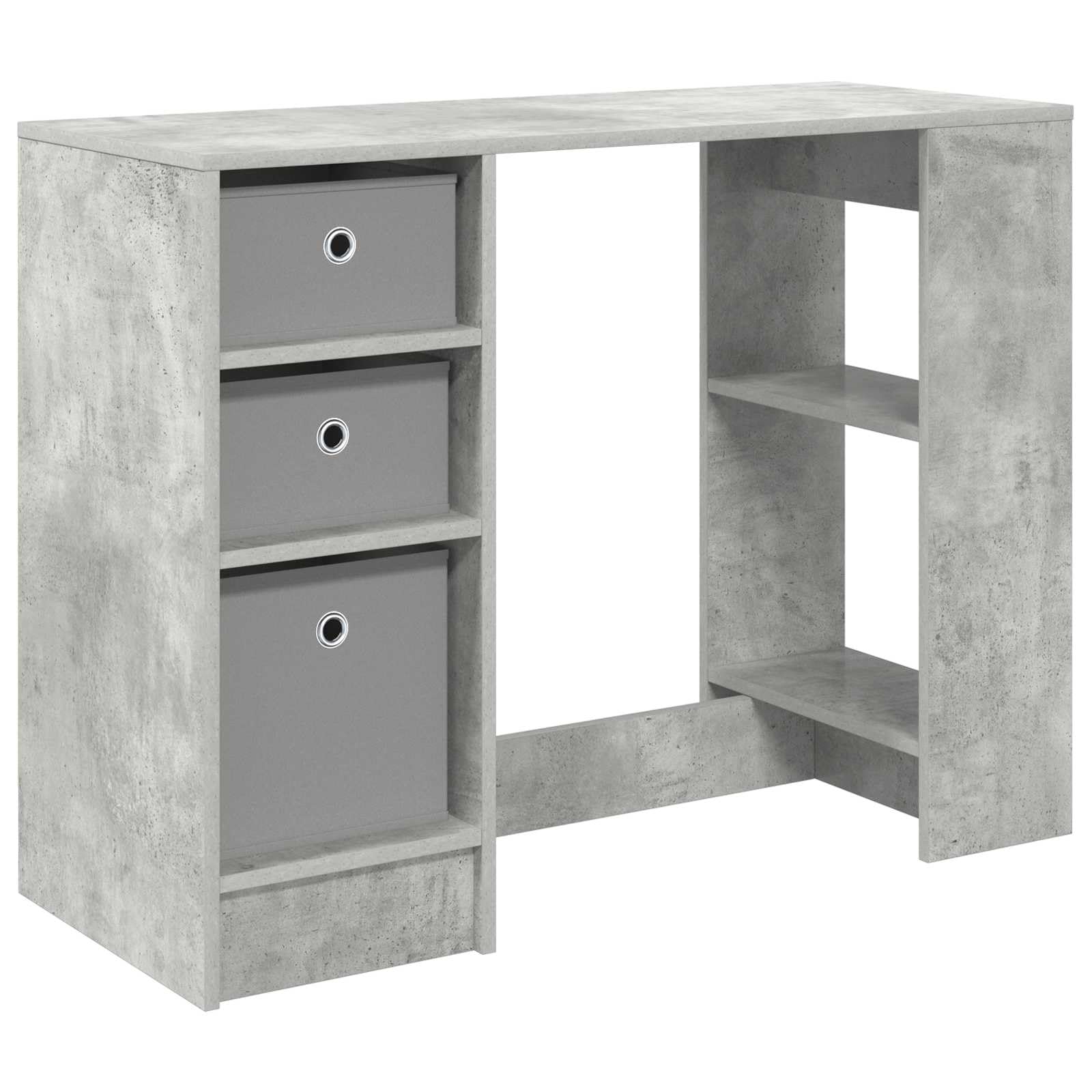 Scrivania Grigio cemento 100 x 40 x 75 cm Legno lavorato con cassetti