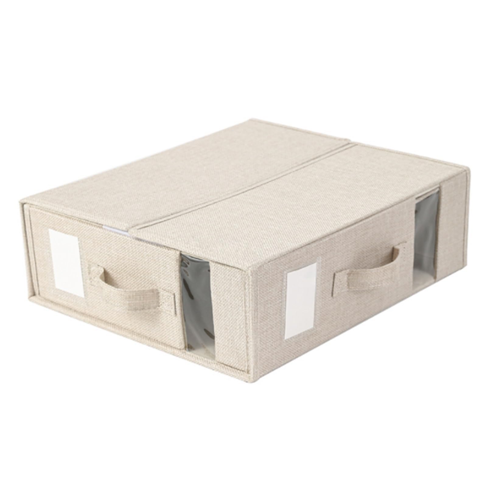 Organizador Armario Cajas Almacenaje Bolsas De Almacenamiento Organizador De Almacenamiento En Forma De Cubo For Ropa, Edredones Y Mantas Con Caja Semirrígida Bolsas Para Guardar Ropa(Beige-Three pack