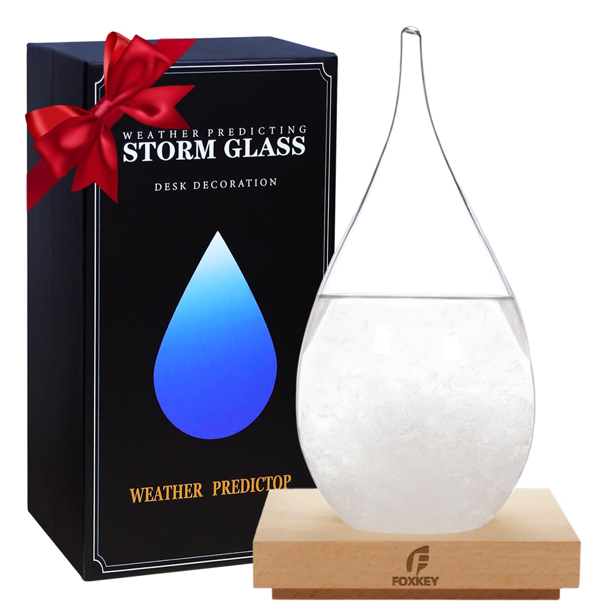 Unique Gifts for Men Storm Glass Weather Predictor, Snow Globe Barometer, Storm Glass Weather Station, Decorative Weather Predictor,Decorative Glass Bottles for Home and Office (XL)