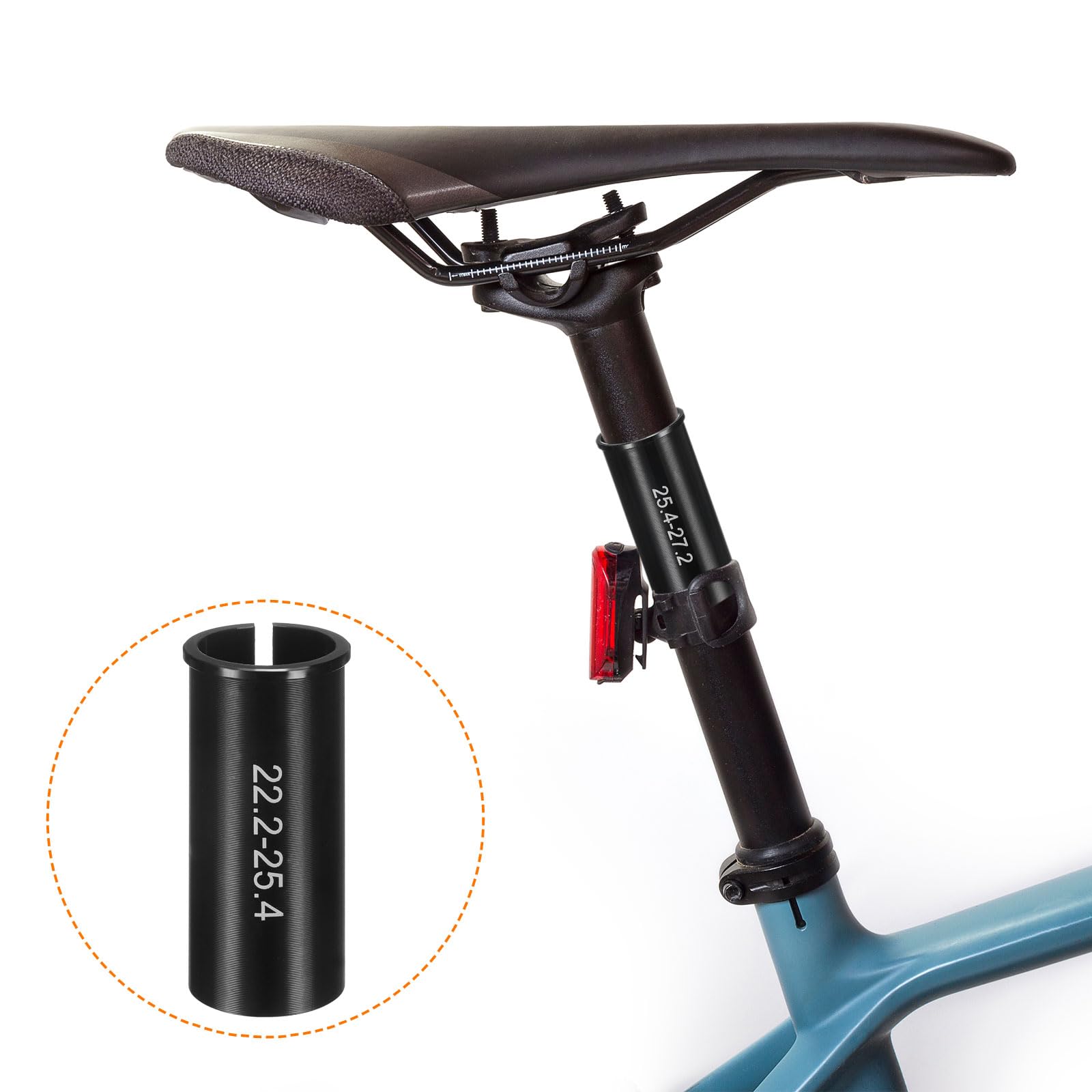 sourcing map Alloy Bike Seat Post Reducer Shim Aluminum Bicycle Reducing Sleeve Conversion Seat Post Tube Adapter for Mountain Bike Road Bike City Bike