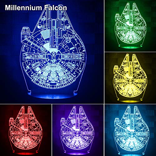 3D Illusion Star Wars Night Light,4 Pattern with Timing Function Star Wars Toys LED Night Lamp for Room Decor,Great Birthday Christmas Gifts for Star Wars Fans Boys Girls Men