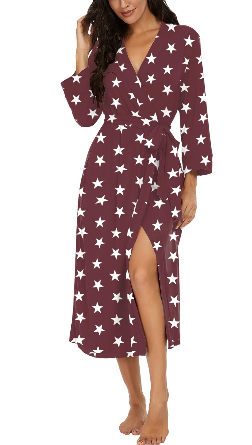 VINTATRE Robes for Women Long Knit Bathrobe XS-4XL
