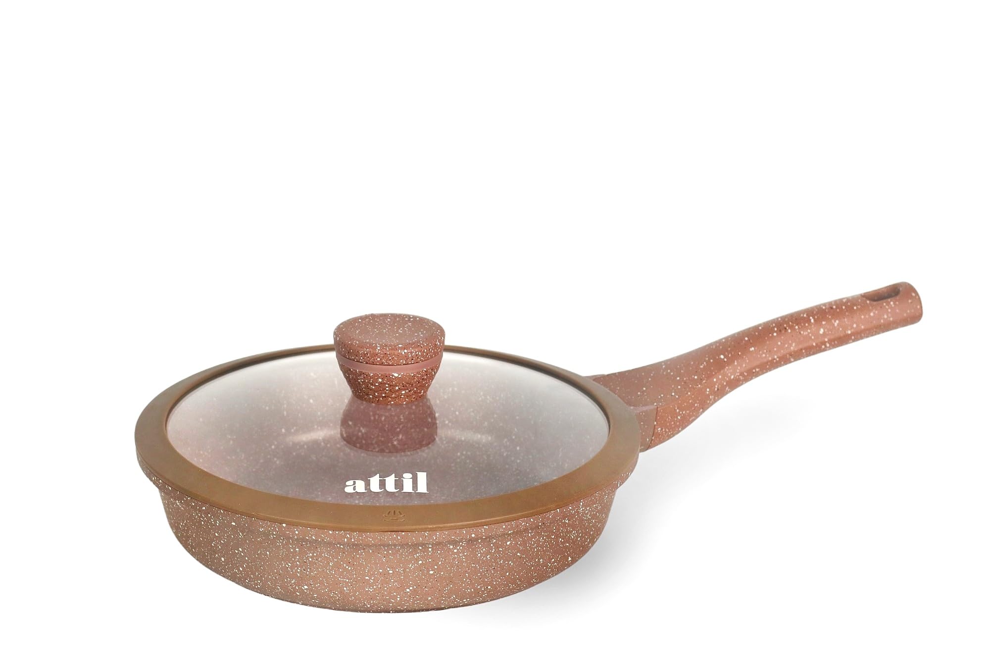 ATTIL - 24 cm Non-Stick Fry Pan with Glass Lid and Silicone Spatula - Induction Base - Granite Cookware Frying Pan 1.8 LTR - Granite Brown (B0D2Y6BS4W) Amazon Price History, Amazon Price Tracker