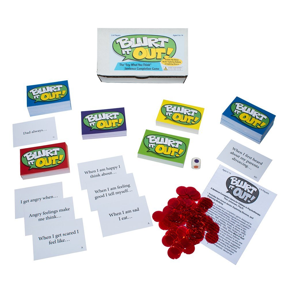 Childswork/Childsplay Blurt It Out! The Say What You Think Sentence Completion Game: Ideal Therapy Card Game for Social Emotional and Behavioral Management - Counseling Tool for Kids, Teens and Adults