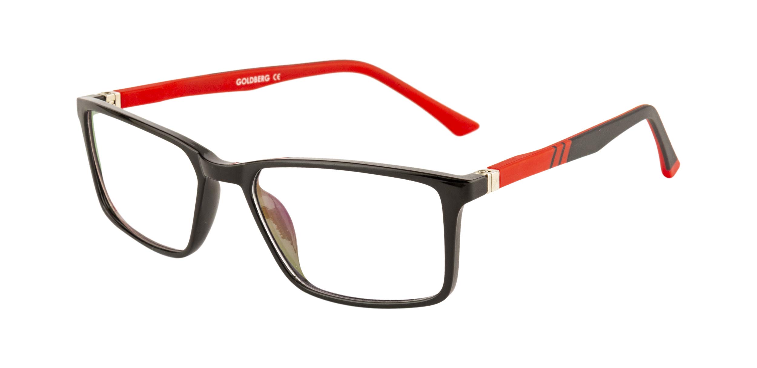Goldberg Square Acetate Spectacle Frames For Men & Women, Black (GB-8008_BLK)|52|