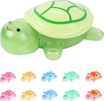 Resin Animals Turtles Set 1 Large 17cm Storage Turtle Lid Opens + 10 Mini Resin Sparkle Turtles, Ocean-Themed Decor for Garden, Aquarium,Miniature Landscape Home Decoration