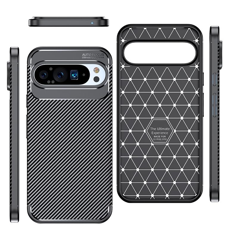 Handyhülle Für Google Pixel 9 Pro XL – Carbon-Optik, Stoßfest, Schlank, Mit Kabellosem Lade-Support