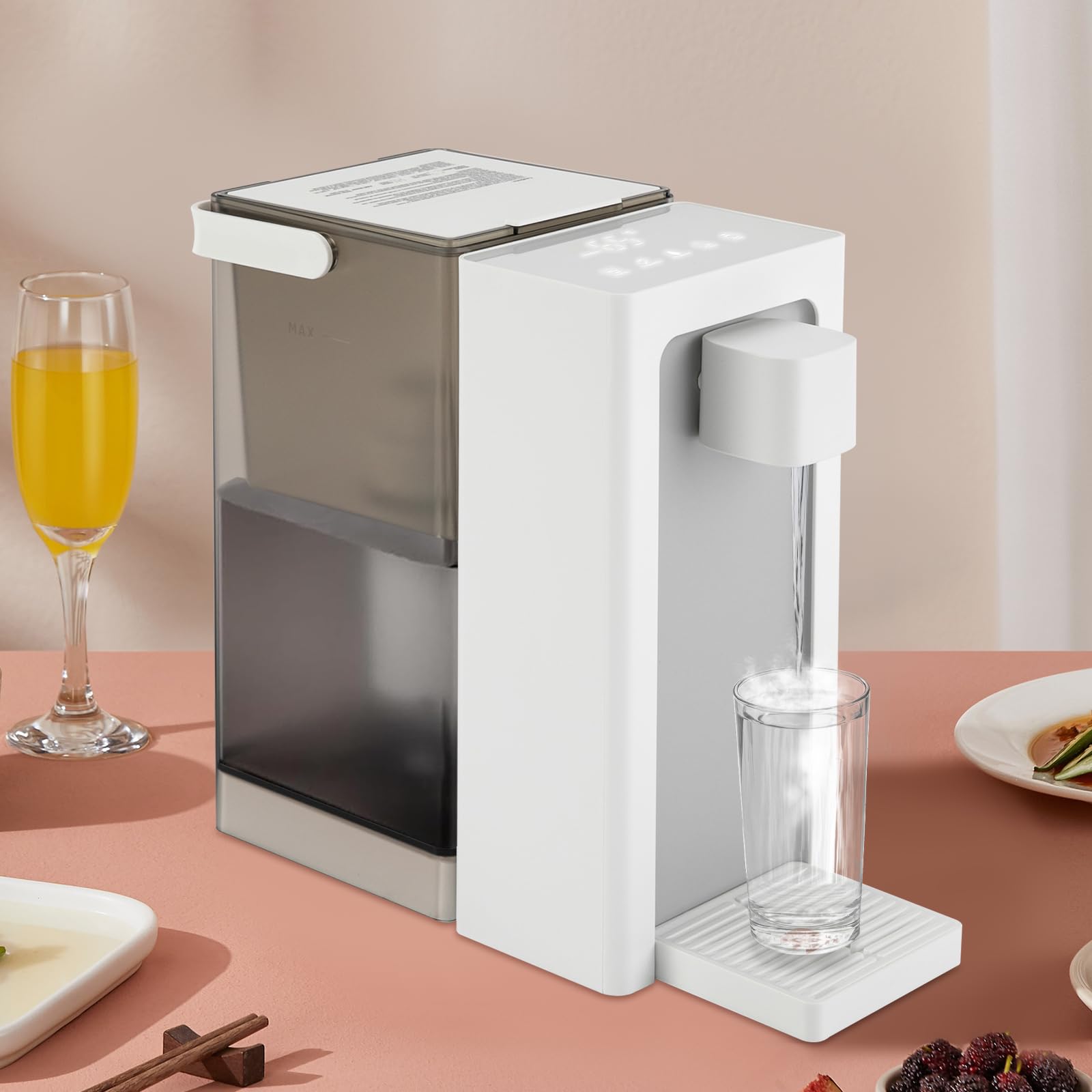 Water Dispenser Instant Hot Water Filter Dispenser Countertop Water Dispenser with 5 Temperatures Water & 3 Volume Settings & Safety Lock Desktop Water Dispenser for Home Office