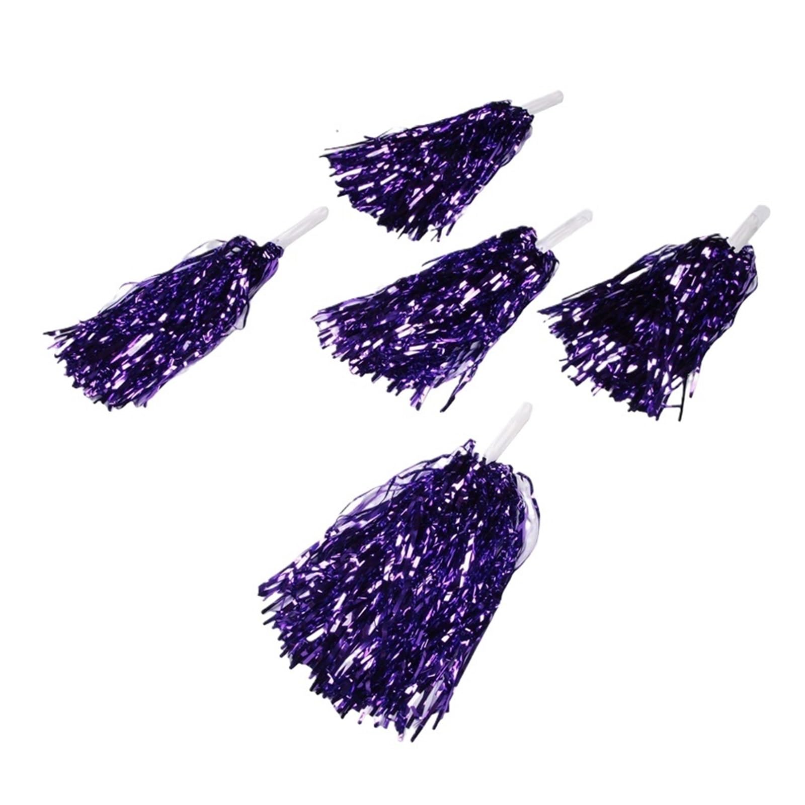 Cheer Leading Poms Lot de 120 pompons pom-pom girl en aluminium métallisé avec poignée plastique