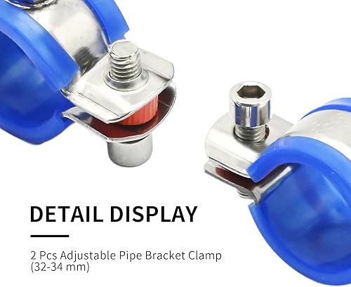 Miniatura 3 de VIKKSAER 2 abrazaderas de soporte de tubo ajustables, abrazadera de soporte de tubo de montaje en pared de acero inoxidable para montaje en techo,