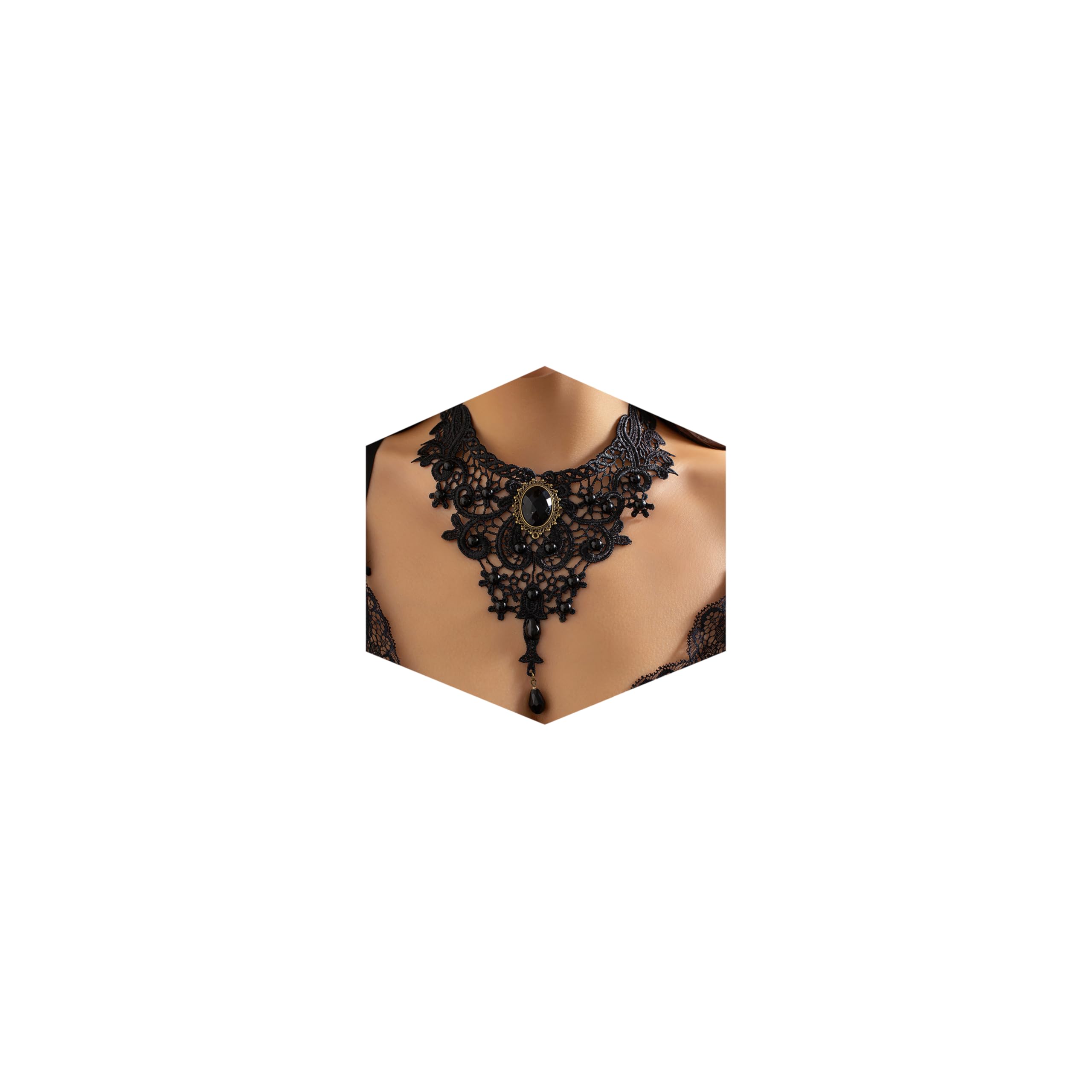 Fesciory Black Necklace for Women, Adjustable Daily Goth Jewelry Gift
