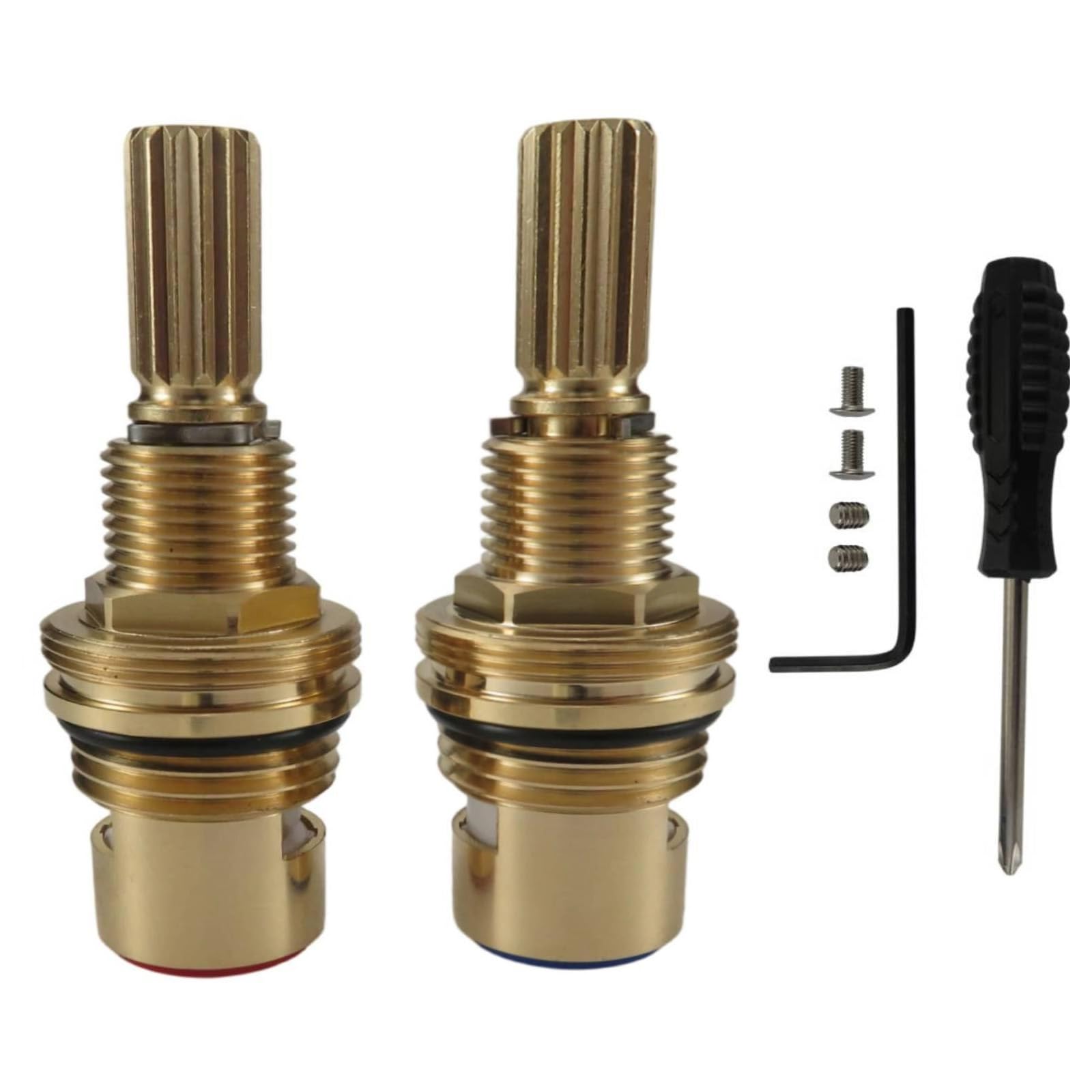 Jiingekk Multicolor Bathroom Hot And Cold Water Spool Faucet Adapter Brass Ceramic Disc Cartridges Replacement Easy To Installation For Bathroom Hot Cold Water Kitchen Tap