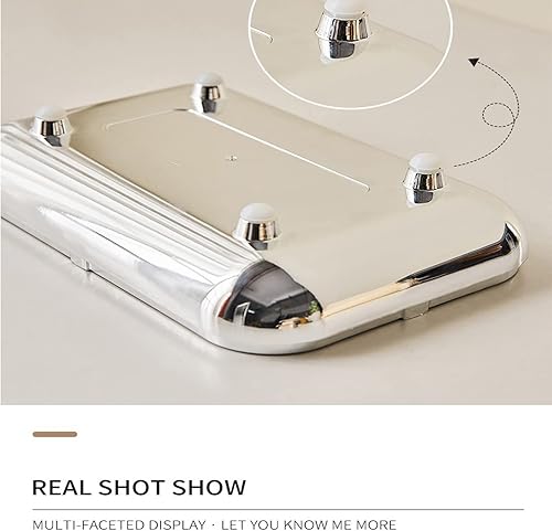 Miniatura 4 de MELANYA Cajas de pañuelos dorados de lujo, fundas rectangulares para cajas de pañuelos, soporte para servilletas de almacenamiento, caja de pañuelos