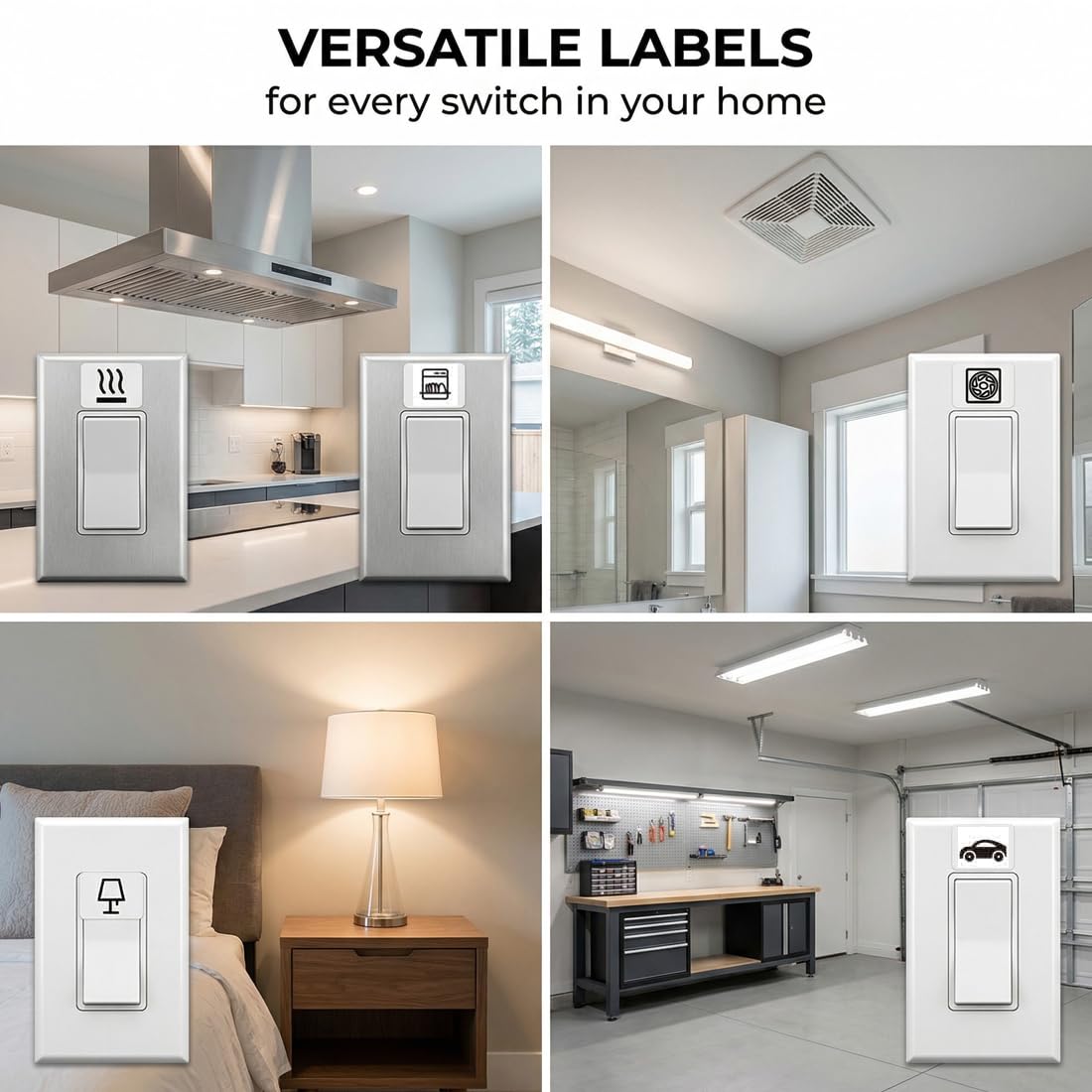 200 Stück Lichtschalter Aufkleber, transparente Aufkleber für Schalter und Steuergeräte, wasserdicht, Lichtplatte, Aufkleber, Folie selbstklebend, Für Hause Küche Badezimmer Büroschule, 14 x 14 mm