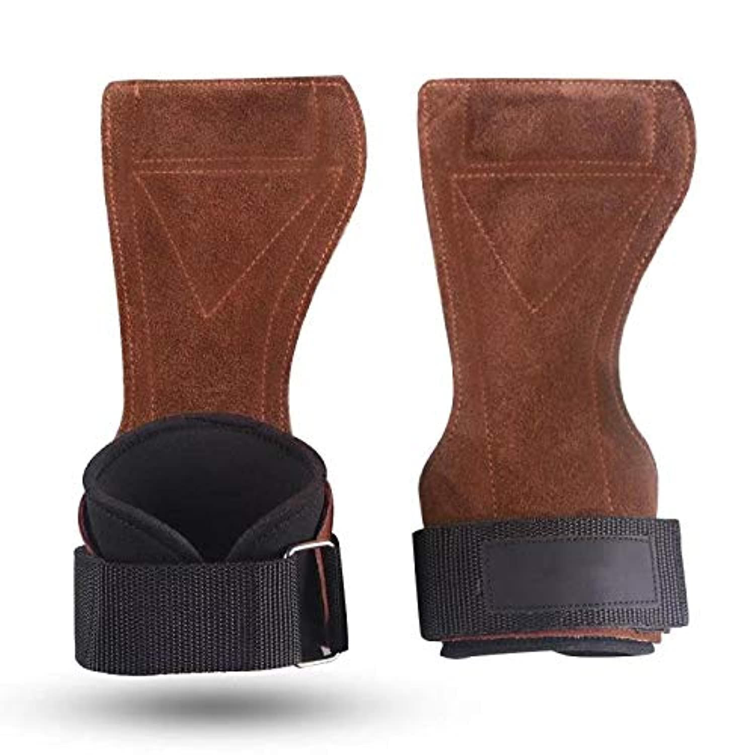 N/H Gym Wrist Straps, Weight Lifting Straps, Real Cow Hide Non-Slip Hook Strap