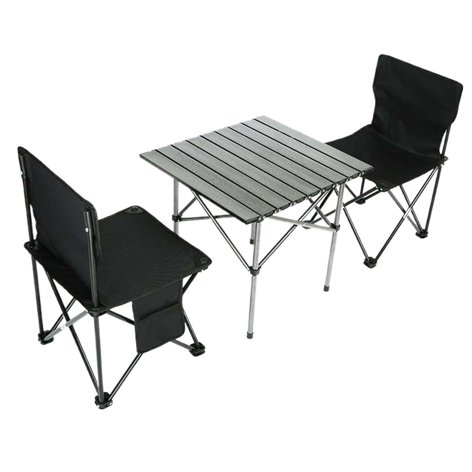 Mesa Plegable Camping, 3 Piezas Mesa Y Sillas Exterior, Silla Playa, Mesas De Picnic Ligeras Y 2 Sillas Para Senderismo, Equipo Camping, Impermeable, Portátil Para Viajes, Playa Y Jardín, 53x51x50cm