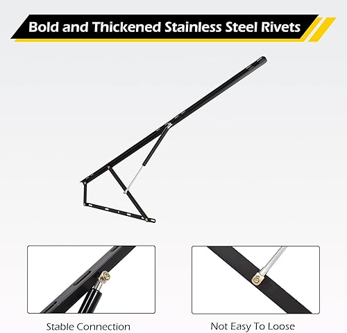 Miniatura 7 de Dyna-Living Mecanismo de elevación de cama negra, kit de elevación de cama hidráulica de 2.03 pies y 5 pies, 48.5 lbs/48.5 libras y capacidad de