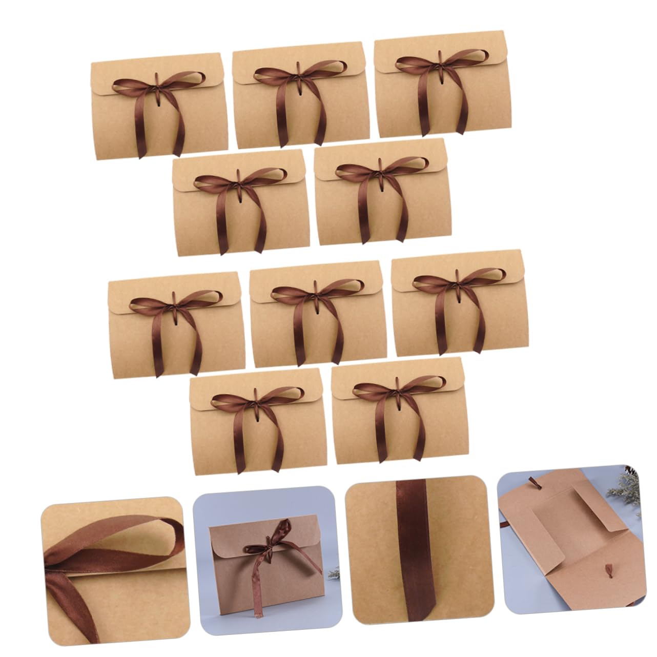 Sobres de Papel Kraft Retro para Cartas, Paquete de 10 Unidades