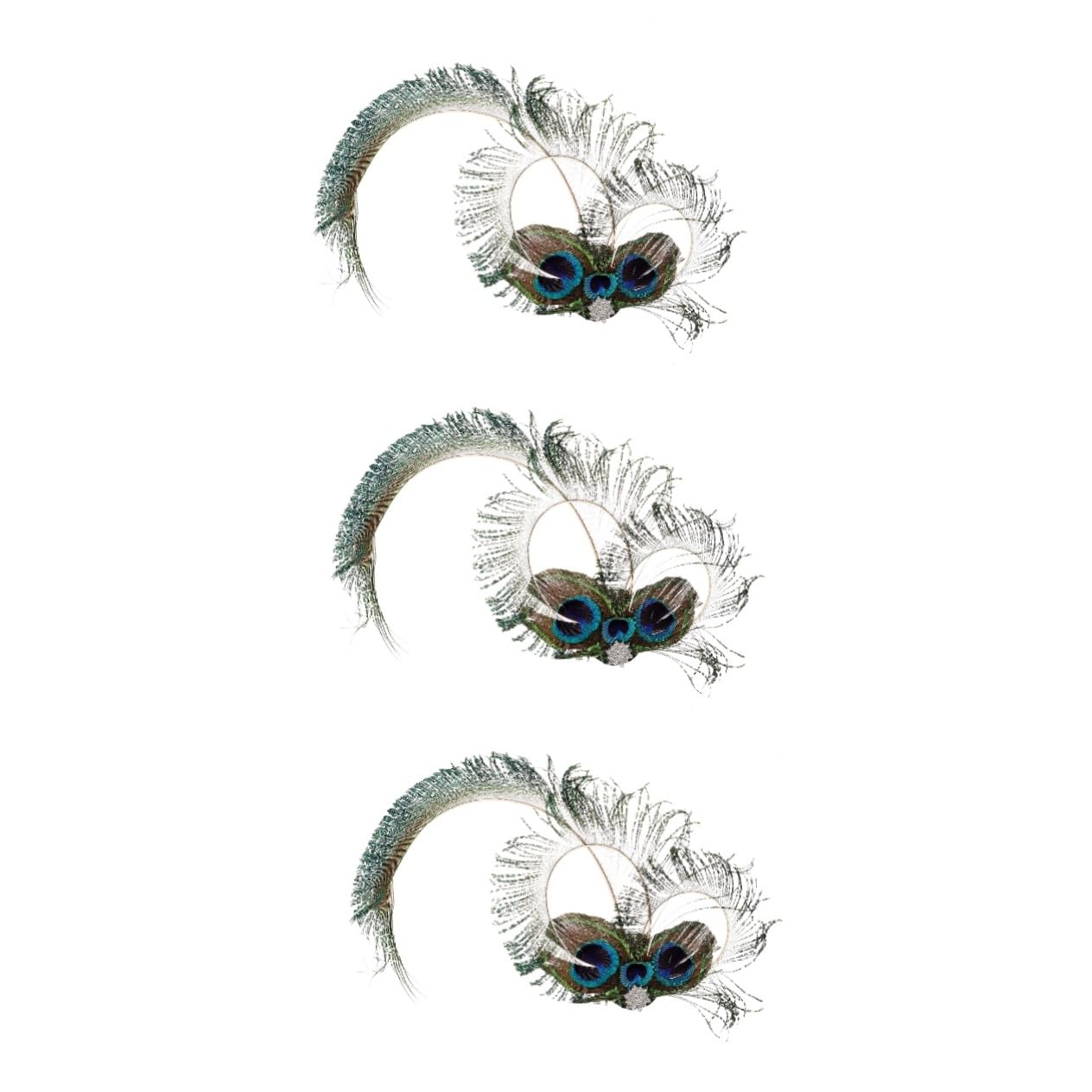 CALLARON pasador de pelo de de pavo pelo decorativo pinza de pelo para mujer Boda fuente Central de pelo de pavo fascinador para el cabello con pedrería
