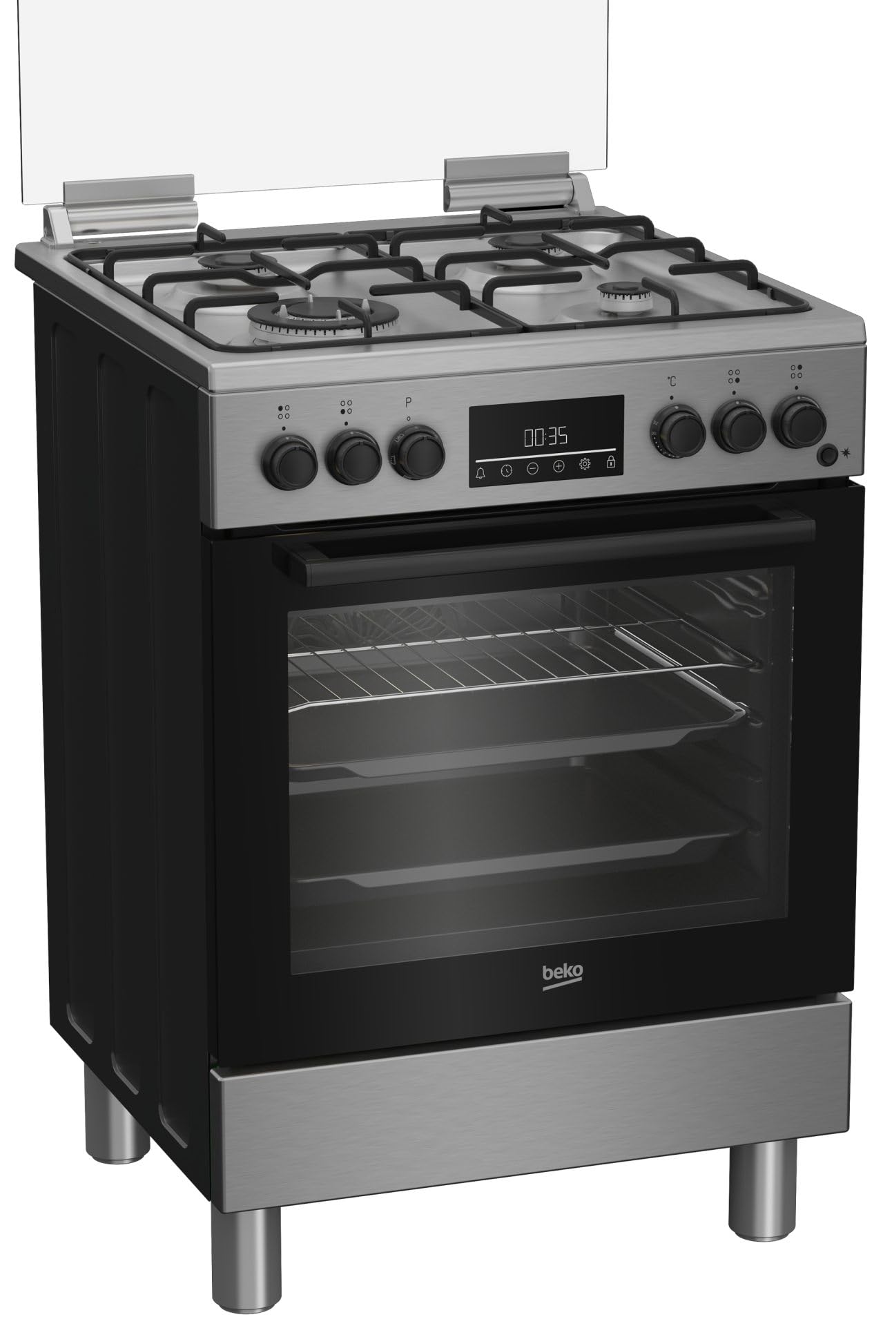 FBE62310GX - Cucina a gas con forno elettrico, n° 4 fuochi, 60x60 cm, inox