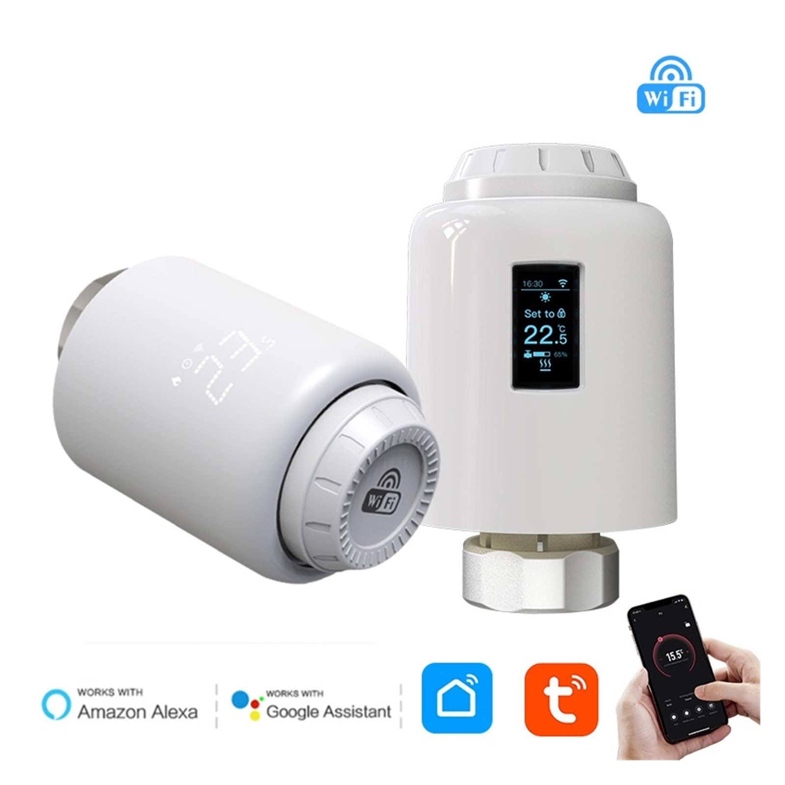 Tuya Smart Home WiFi Zawór Grzejnikowy TRV Siłownik Termostatu Grzewczego Programowalny Regulator Temperatury Głos OszczęDza Energię I Koszty Ogrzewania(TRV603-4pcs)