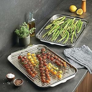 Hestan – OvenBond Collection – Tri-ply 4-Piece Sheet Pan & Rack Set