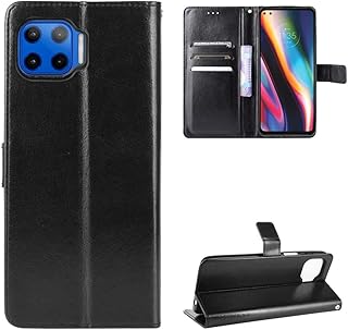 QiongNi Case for Motorola Moto One 5G Case Cover,Flip Leather Wallet Cover Case for Motorola Moto One 5G UW XT2075-1 XT2075-2 / Moto G 5G Plus XT2075-3 / Moto G8 Plus 5G Case Black